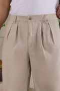 Erkek Beli Lastikli Pileli Baggy Pantolon resmi